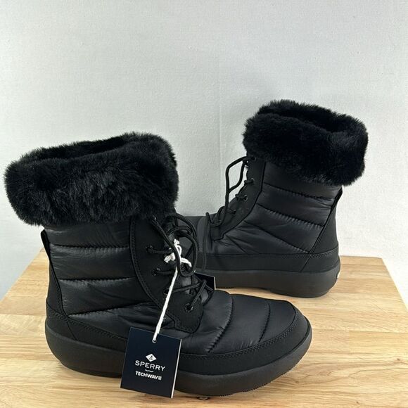 Sperry Bearing Plushwave Snow Boots- Black- Size 9.5 M- NIB - Picture 6 of 9